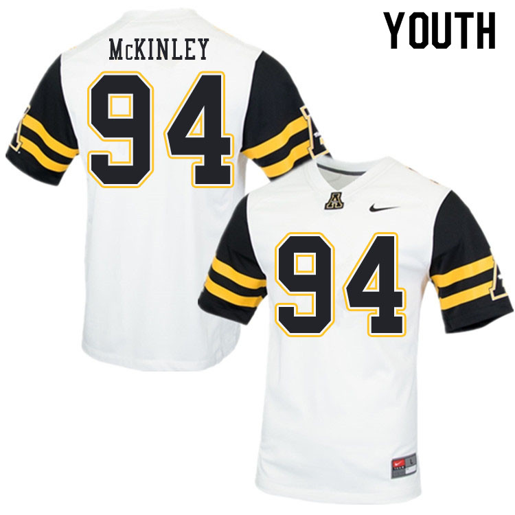 Youth #94 Francisco McKinley Appalachian State Mountaineers College Football Jerseys Sale-White